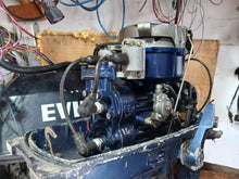 Cargar imagen en el visor de la galería, 8 hp Nissan two stroke 20 inch Tiller outboard 150 lbs compression on both cylinders