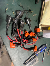 Load image into Gallery viewer, 150 -250 hp Yamaha 61A-85570-00-00 IGNITION COIL 76d OX66 f6t530 oem TESTED 8” cord with electrical bracket Two Stroke 1997-2003