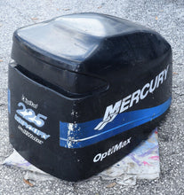 Cargar imagen en el visor de la galería, 225 hp Mercury Optimax Cowling, blue decals, hood engine cover cowl lid