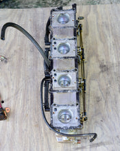 Cargar imagen en el visor de la galería, 115 hp Tohatsu Nissan 3E0032001 CARBURETOR UPPER, 4 carb set, ROD CHOKE VALVE, THROTTLE ROD, AIR SILENCER, COVER Two Stroke outboard motors