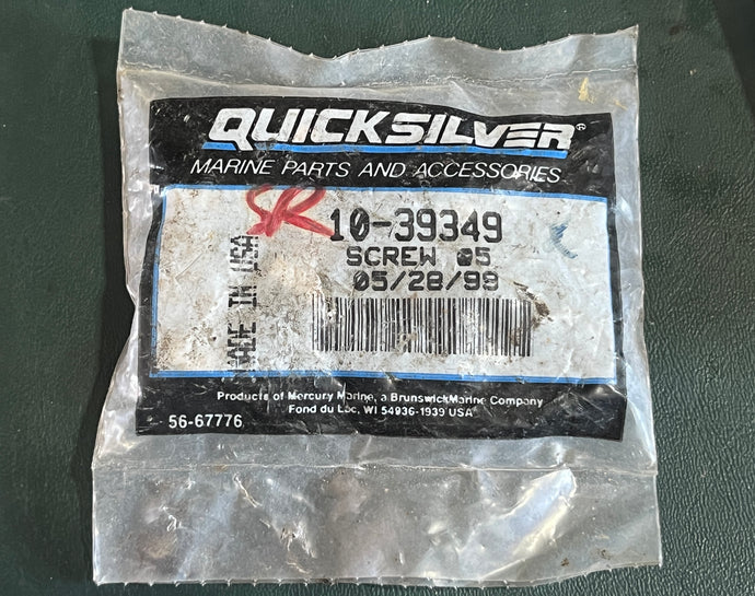 Mercury Mariner Quicksilver Force 10-39349 SCREW (5) Two Stroke