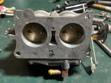 Load image into Gallery viewer, 150 hp Johnson Evinrude CARBURETOR SET 0389990 389991 389992 Two Stroke 1979 body# 324955, LINK PIN THROTTLE ARM 0387378, LINK PIN ASSY 0387379, CHOKE LINK 0316073
