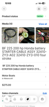 Lade das Bild in den Galerie-Viewer, BF Honda BATTERY CABLES, 18 and 24’ shift/throttle cables AND Starter Motor BUNDLE
