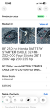 Lade das Bild in den Galerie-Viewer, BF Honda BATTERY CABLES, 18 and 24’ shift/throttle cables AND Starter Motor BUNDLE
