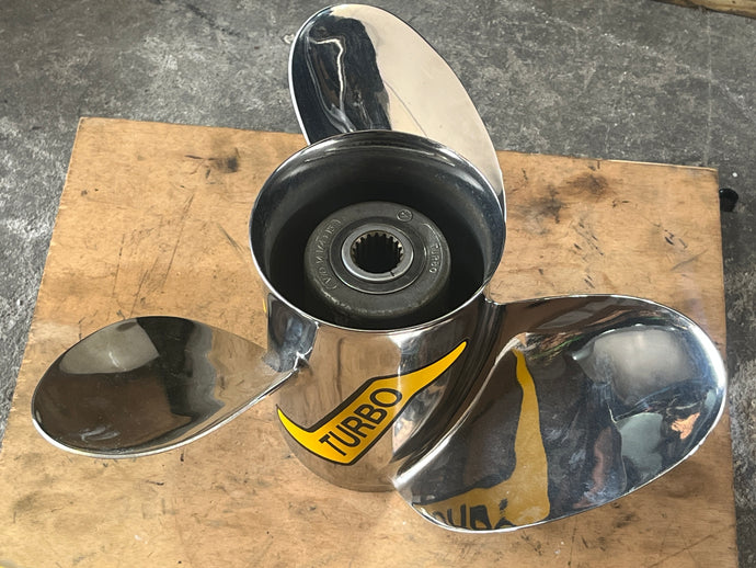 Turbo Boat Propeller Right Hand 14 1/4 x 15 Pitch Stainless VO142515RA OMC COBRA VOLVO