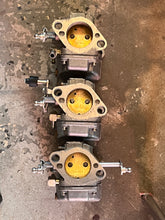 Load image into Gallery viewer, 50 40 hp Mercury CARBURETOR SET 823799T34 823799T35 823799T36 wme 93-1a 93-2a 93-3a 3 Cylinder Two Stroke 2005 Electric
