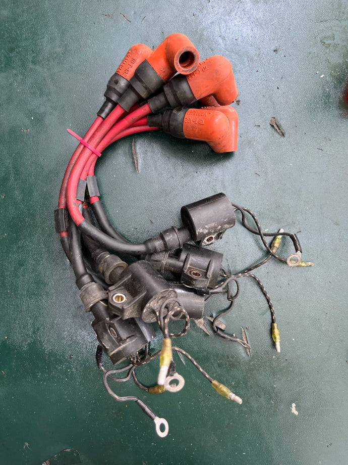 6 - 150 200 225 250 hp Yamaha 61A-85570-00-00 IGNITION COIL two stroke OX66 6E3-82370-20-00 PLUG CAP oem