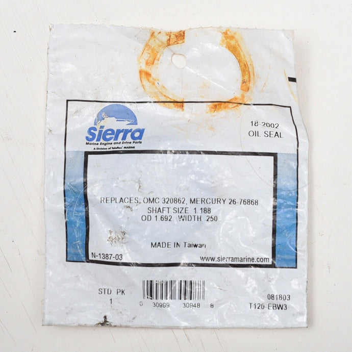 OMC cobra prop shaft oil seal 0320862 320862, sierra 18-2002 seal, 135 150 hp mercury 26-76868