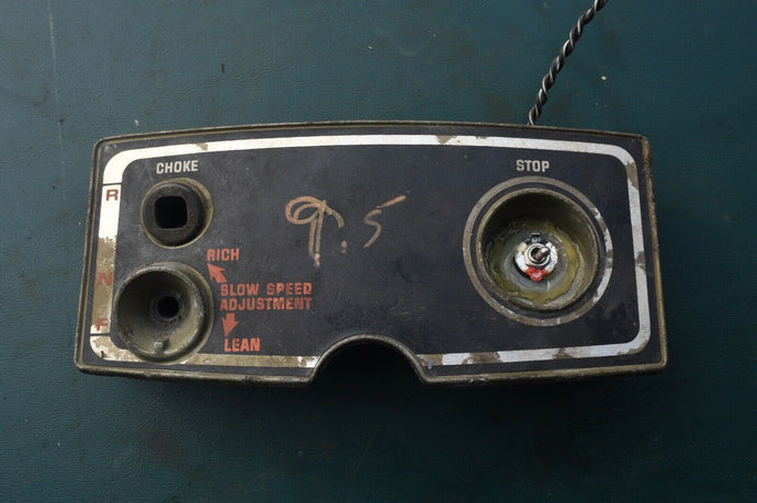 9.5 15 hp Johnson Evirude lower cowl face plate 1960s, kill switch OMC