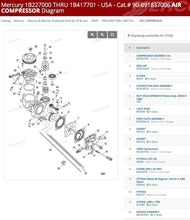 Lade das Bild in den Galerie-Viewer, 75 90 115 HP Mercury 854334 DFI optimax air compressor (with fittings) 885342001, head compressor,  854334T02 heat sensor
