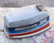 Cargar imagen en el visor de la galería, 35 HP Evinrude Cowling, Johnson OMC, engine cover, top cowl, hood
