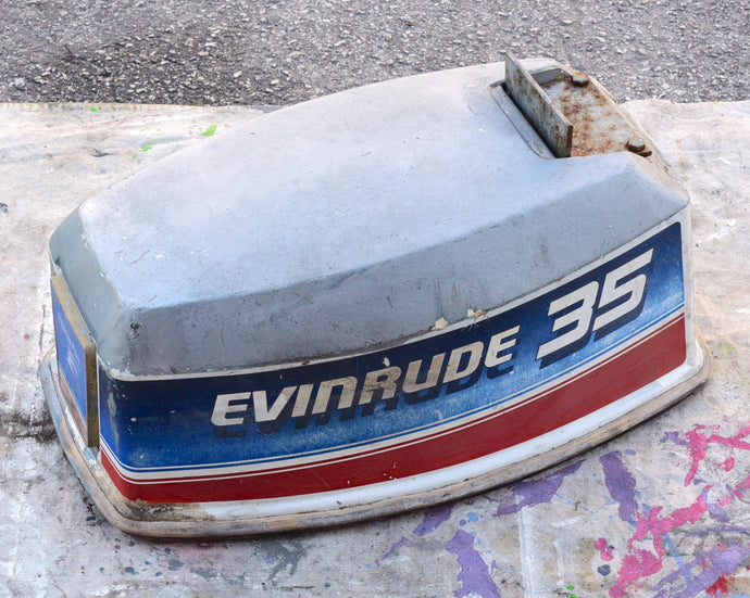 35 HP Evinrude Cowling, Johnson OMC, engine cover, top cowl, hood