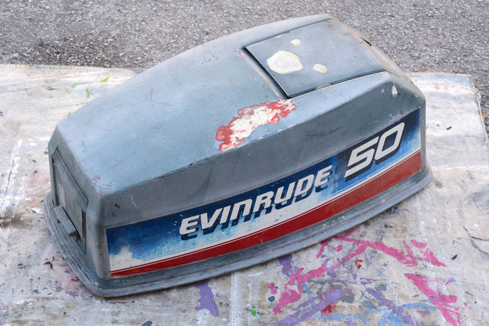 40, 50 HP Evinrude Cowling, OMC Johnson, engine cover, top cowl., hood