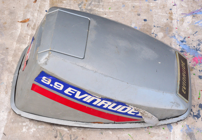 9.9 HP Evinrude 0281436 MOTOR ENGINE COVER, OMC Johnson cowling, top cowl, lid