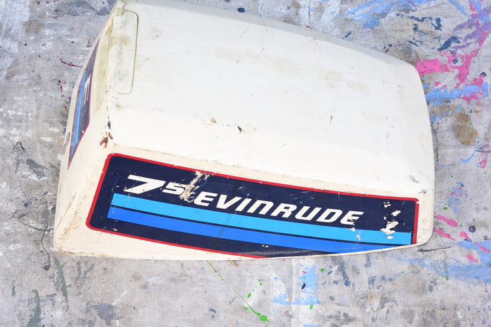 7.5 HP Evinrude Cowling, OMC Johnson 1980s engine cover, top, lid, cowl