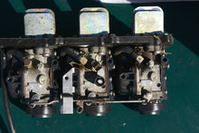 Cargar imagen en el visor de la galería, 25 35 HP OMC Johnson Evinrude 3 Carburetor Set 0438272 438272 0438273 438273, with reeds, oem
