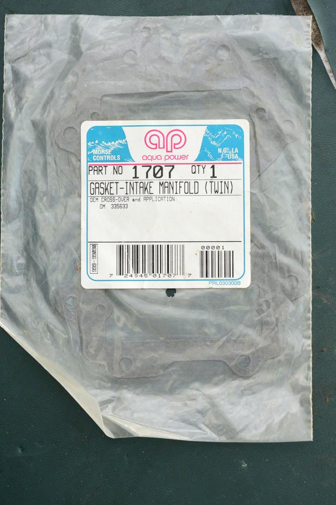 28 35 40 48 50 hp Johnson twin Intake Manifold Gasket OMC 335633, oem cross over 1707