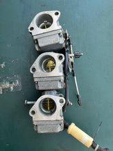 Load image into Gallery viewer, 50 hp Mercury Carburetor set Two Stroke 3 cylinder 824902T18 824902T17 824902T16
